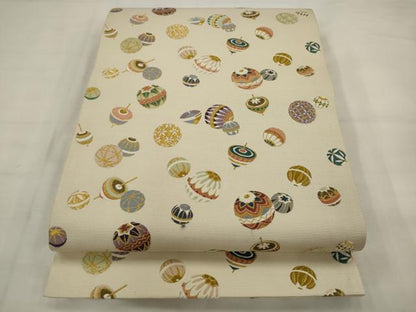 平和屋着物●西陣　山下織物謹製　六通柄袋帯　唐織　毬　駒　金糸　正絹　逸品　AABJ7043pf