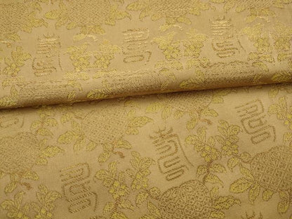 平和屋着物●九寸開き名古屋帯　寿字文　金糸　正絹　逸品　AABJ7044pf