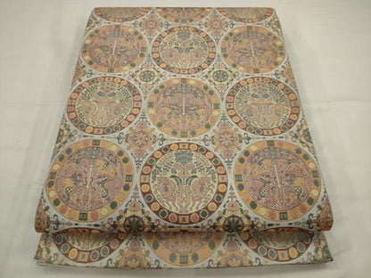 平和屋着物●六通柄袋帯　狩猟丸文　正絹　逸品　AABJ7047pf