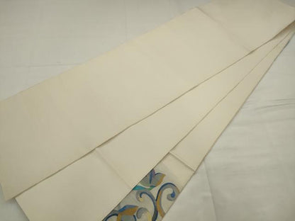 平和屋着物●太鼓柄袋帯　すくい織　花鳥文　正絹　逸品　AABJ7049pf