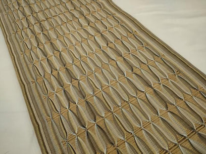 平和屋着物●六通柄袋帯　捩り織　間道　金糸　正絹　逸品　AABJ7051pf