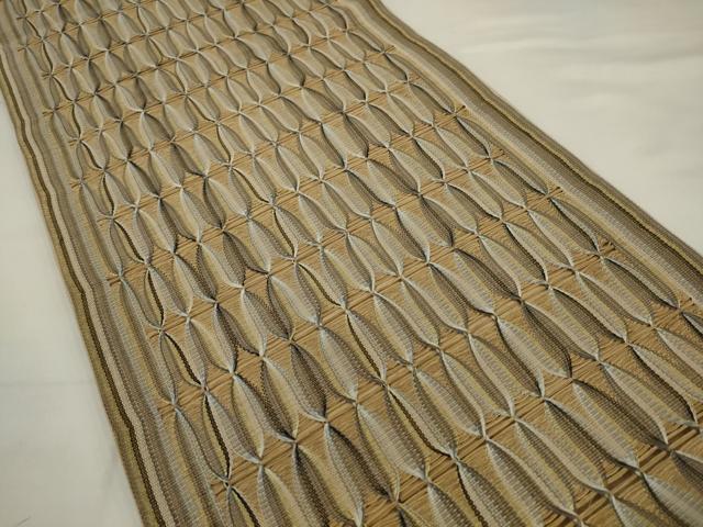 平和屋着物●六通柄袋帯　捩り織　間道　金糸　正絹　逸品　AABJ7051pf