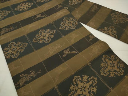 平和屋着物●九寸名古屋帯　鳳凰花文　金糸　正絹　逸品　AABJ7052pf