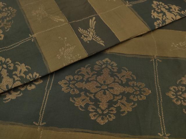 平和屋着物●九寸名古屋帯　鳳凰花文　金糸　正絹　逸品　AABJ7052pf