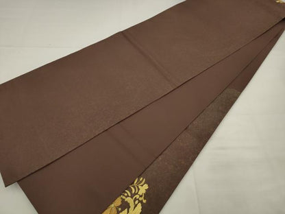 平和屋着物●銀座きしや　太鼓柄袋帯　草花文　金銀糸　正絹　逸品　AABJ7055pf