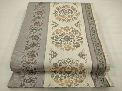 平和屋着物●本場筑前博多織　八寸名古屋帯　鳳凰花文　正絹　逸品　AABJ7062pf