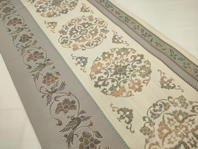 平和屋着物●本場筑前博多織　八寸名古屋帯　鳳凰花文　正絹　逸品　AABJ7062pf
