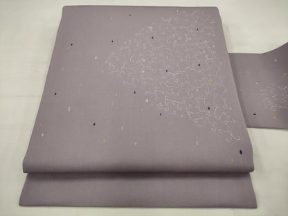 平和屋着物●塩瀬 九寸名古屋帯 唐草文 正絹 逸品 AABJ7068pf