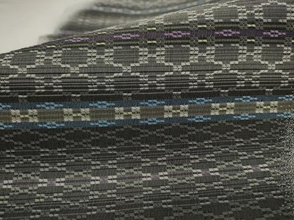 平和屋着物●全通柄九寸名古屋帯　花織　間道　正絹　逸品　AABJ7070pf