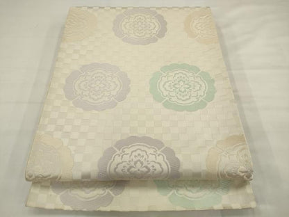 平和屋着物●六通柄袋帯　唐織　九百錦有職　花丸文　正絹　逸品　AABJ7071pf