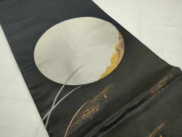 平和屋着物●西陣　とみや織物謹製　とみや帯　太鼓柄袋帯　月光　金銀糸　引箔　正絹　逸品　AABJ7072pf
