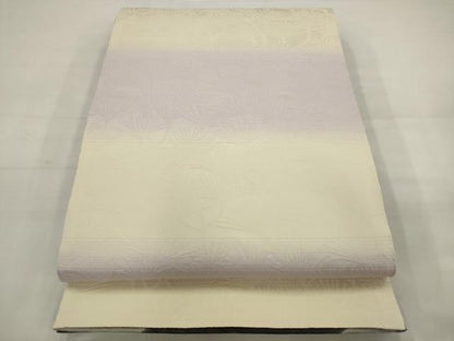 平和屋着物●両面全通柄袋帯　幾何学文様　金通し地　正絹　逸品　AABJ7073pf