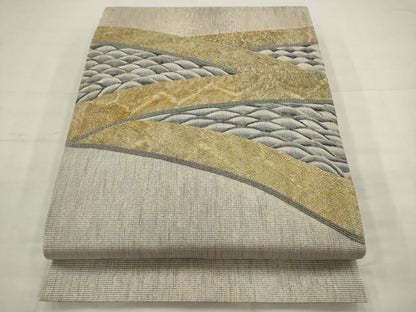 平和屋着物●銀座きしや　太鼓柄袋帯　立波文　正絹　逸品　AABJ7077pf