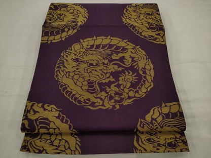 平和屋着物●六通柄　京本袋帯　龍　金糸　正絹　逸品　AABJ7100pf