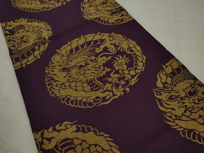 平和屋着物●六通柄　京本袋帯　龍　金糸　正絹　逸品　AABJ7100pf