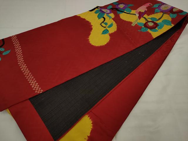 平和屋着物●アンティーク　大正ロマン　太鼓柄京袋帯　総手刺繍　休み鳥　正絹　逸品　AABJ7102pf