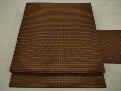 平和屋着物●全通柄九寸名古屋帯　格子　正絹　逸品　AABJ7108pf