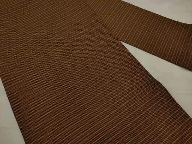 平和屋着物●全通柄九寸名古屋帯　格子　正絹　逸品　AABJ7108pf