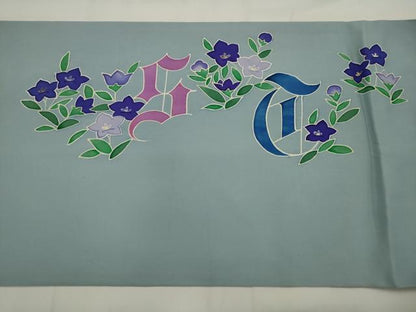 平和屋着物●塩瀬　つけ帯　草花文　金彩　正絹　逸品　AABJ7109pf