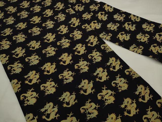 平和屋着物●アンティーク　大正ロマン　全通柄九寸名古屋帯　龍　正絹　逸品　AABJ7112pf