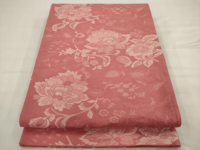 平和屋着物◎六通柄袋帯　更紗花文　正絹　逸品　AABJ7133pf