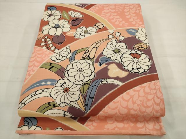 平和屋着物◎六通柄袋帯　唐織　辻が花　正絹　逸品　AABJ7136pf