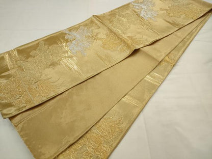 平和屋着物◎六通柄袋帯　唐獅子　金銀糸　正絹　逸品　AABJ7155pf