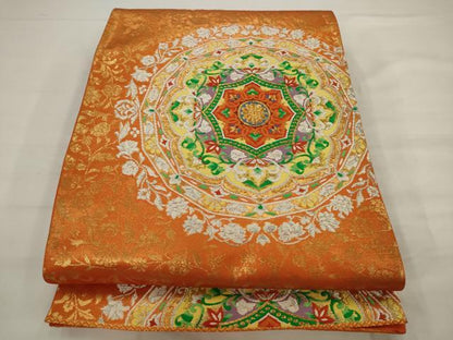 平和屋着物◎六通柄袋帯　唐織　飾花文　金銀糸　正絹　逸品　AABJ7158pf