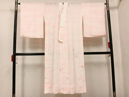 平和屋着物●長襦袢　無双仕立て　舞花文　暈し染め　半衿刺繍　正絹　逸品　AABJ7161ph