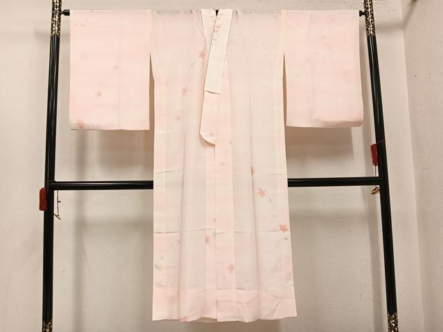 平和屋着物●長襦袢　無双仕立て　舞花文　暈し染め　半衿刺繍　正絹　逸品　AABJ7161ph