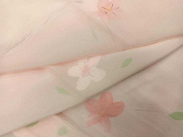 平和屋着物●長襦袢　無双仕立て　舞花文　暈し染め　半衿刺繍　正絹　逸品　AABJ7161ph