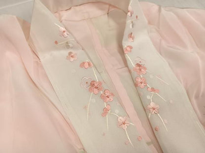 平和屋着物●長襦袢　無双仕立て　舞花文　暈し染め　半衿刺繍　正絹　逸品　AABJ7161ph