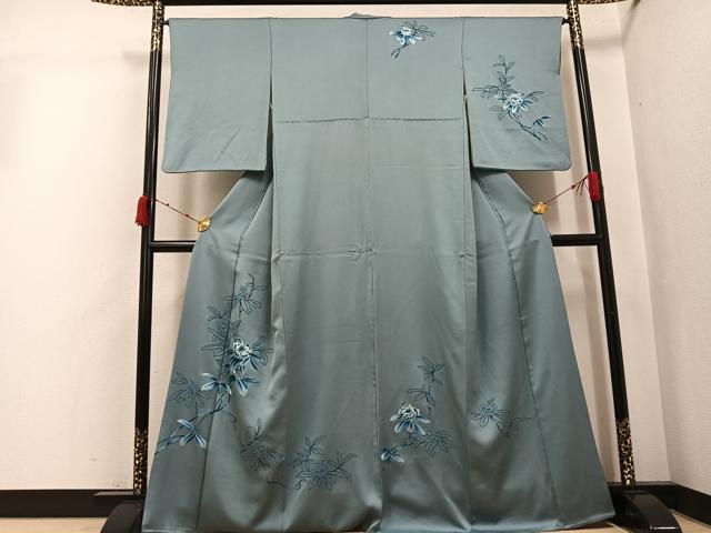 平和屋着物●中国三大刺繍　相良刺繍　訪問着　総刺繍　枝花文　正絹　逸品　AABJ7170ph