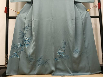 平和屋着物●中国三大刺繍　相良刺繍　訪問着　総刺繍　枝花文　正絹　逸品　AABJ7170ph