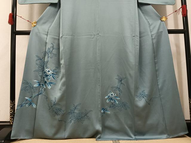 平和屋着物●中国三大刺繍　相良刺繍　訪問着　総刺繍　枝花文　正絹　逸品　AABJ7170ph