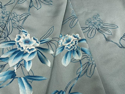 平和屋着物●中国三大刺繍　相良刺繍　訪問着　総刺繍　枝花文　正絹　逸品　AABJ7170ph