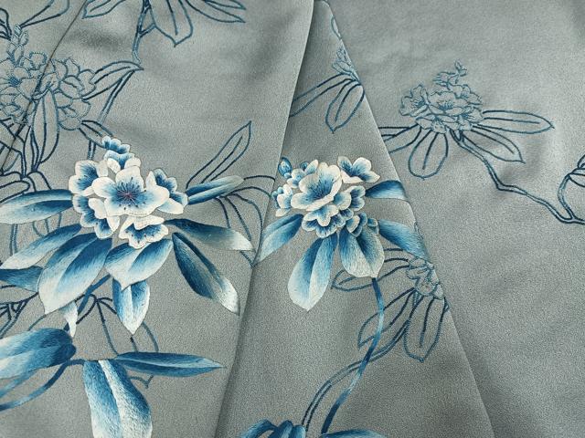平和屋着物●中国三大刺繍　相良刺繍　訪問着　総刺繍　枝花文　正絹　逸品　AABJ7170ph