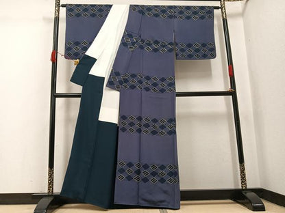 平和屋着物●ファッションデザイナー 花井幸子　訪問着　作家物　菱文　金彩　正絹　逸品　AABJ7171ph