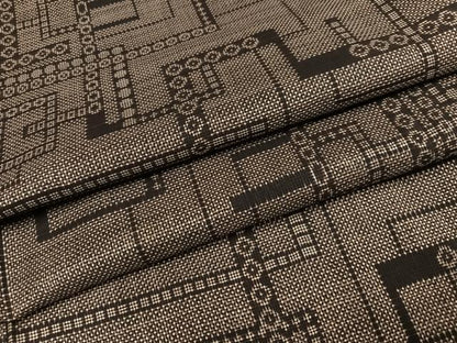 平和屋着物●本場大島紬　一元7マルキ　幾何学文様　正絹　逸品　AABJ7172ph