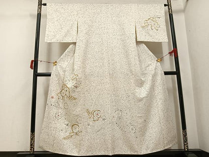 平和屋着物●訪問着　辻が花　刺繍　金彩　正絹　逸品　AABJ7181ph