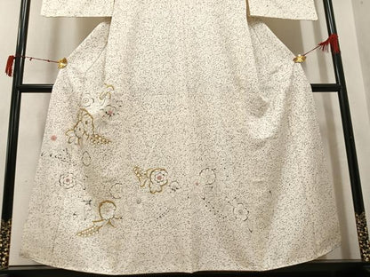 平和屋着物●訪問着　辻が花　刺繍　金彩　正絹　逸品　AABJ7181ph
