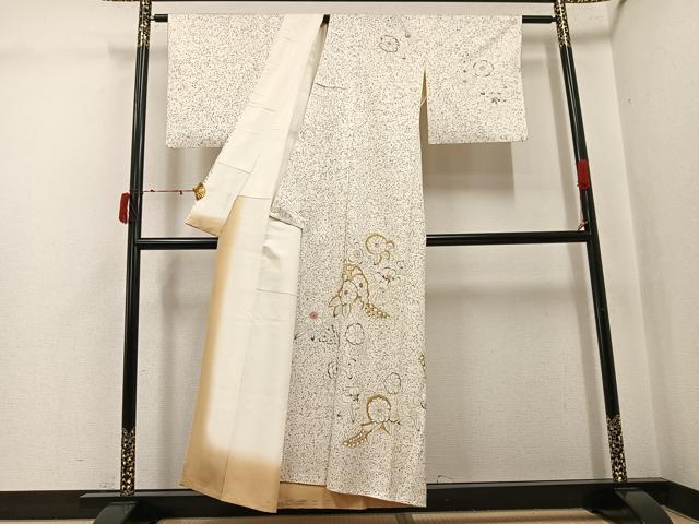 平和屋着物●訪問着　辻が花　刺繍　金彩　正絹　逸品　AABJ7181ph