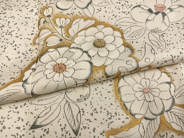 平和屋着物●訪問着　辻が花　刺繍　金彩　正絹　逸品　AABJ7181ph