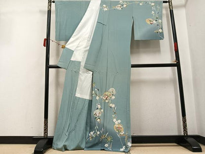 平和屋着物●訪問着　友禅　貝合わせ草花文　暈し染め　正絹　逸品　AABJ7183ph