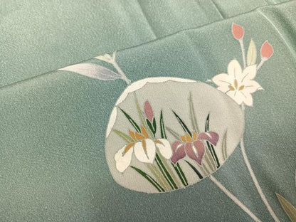 平和屋着物●訪問着　友禅　貝合わせ草花文　暈し染め　正絹　逸品　AABJ7183ph