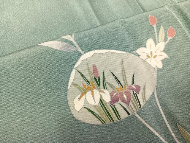 平和屋着物●訪問着　友禅　貝合わせ草花文　暈し染め　正絹　逸品　AABJ7183ph