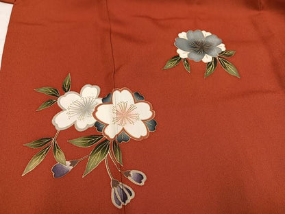 平和屋着物●豪華振袖　舞桜文　暈し染め　金彩　正絹　逸品　AABJ7184ph