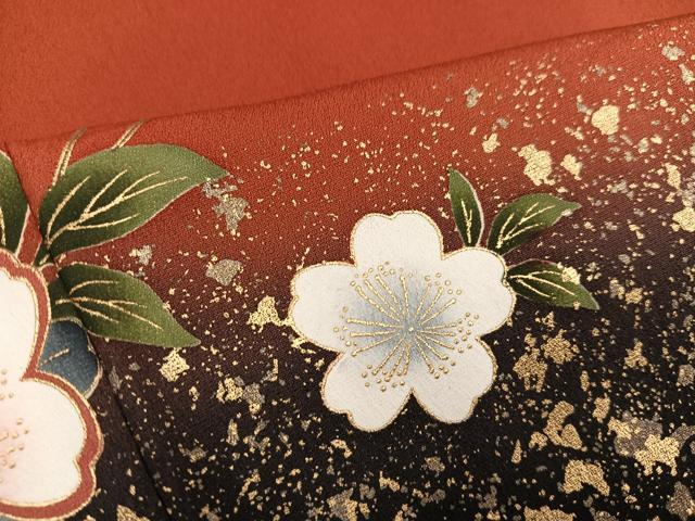 平和屋着物●豪華振袖　舞桜文　暈し染め　金彩　正絹　逸品　AABJ7184ph