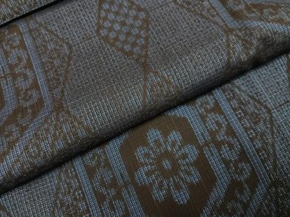 平和屋着物▼本場大島紬　割込み絣　亀甲花文　正絹　逸品　AABJ7185ph