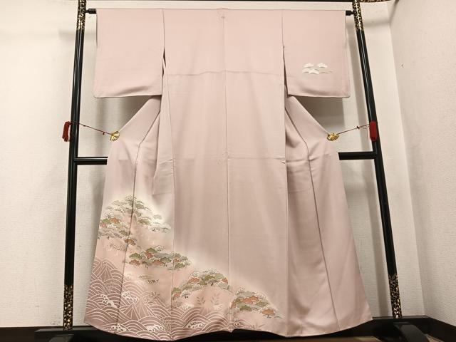 平和屋着物●訪問着　友禅　浜松舟文　暈し染め　金銀彩　正絹　逸品　AABJ7186ph